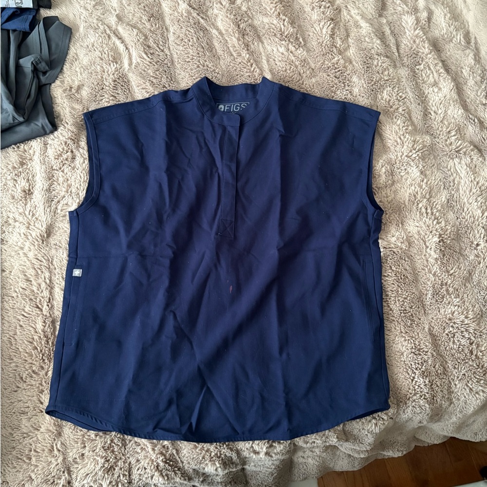 Figs Deep Blue Sleeveless Top & bottom